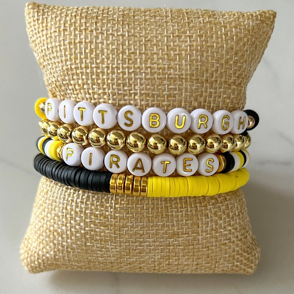 Pittsburgh Pirates bracelets, MLB bracelets, baseball bracelets, Pittsburgh Pirates jewelry, Pirates gift, Pittsburgh Pirates, MLB gift