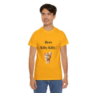 Animated Cat Graphic T-Shirt, Cat Lover Tee, Kitty Kitty Shirt, Funny Cat Design Top, Cat Mom Gift