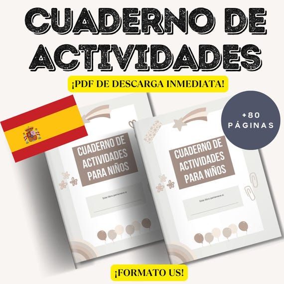 Spanish Preschool Activity Workbook, Letters, Numbers, Educational PDF (Digital Download)