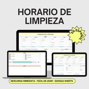Tareas domésticas, Limpieza hogar, Horario de tareas, Planificador limpieza, Plan de limpieza, Horario hogar, Control limpieza, Organización