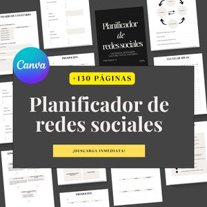 Planificador Redes Sociales, Planificación de Contenido, Organizador Digital, Gestión de Redes, Planificador de Contenidos, Español,