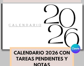 2026 Monthly Calendar Planner | Editable Canva Template (Digital Download)