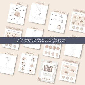 kindergarten activity pages, kids educational workbook, printable kids activities, learning worksheets pdf, spanish learning activities kids, bilingual kids workbook, spanish preschool printable, spanish worksheets kids, early childhood education printable, kids cognitive activities, brain development kids, interactive learning sheets, fun worksheets for kids, printable education pack, kids school readiness, preschool readiness activities, kindergarten readiness printable, kids printable,