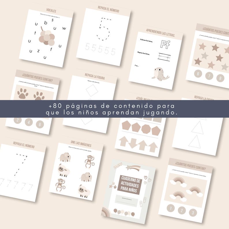 kindergarten activity pages, kids educational workbook, printable kids activities, learning worksheets pdf, spanish learning activities kids, bilingual kids workbook, spanish preschool printable, spanish worksheets kids, early childhood education printable, kids cognitive activities, brain development kids, interactive learning sheets, fun worksheets for kids, printable education pack, kids school readiness, preschool readiness activities, kindergarten readiness printable, kids printable,