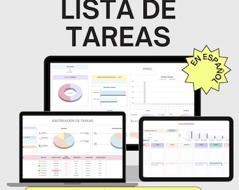 Task List in Spanish, Monthly Calendar, Digital Planner (Google Sheets)
