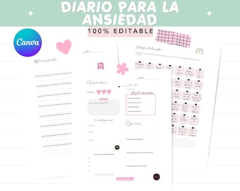 Spanish Anxiety Journal, Mental Wellness Self-Care, Stress Relief, Sleep Aid (Digital Download)