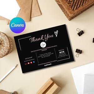 Thank You Card, Minimalist Editable Business, Thanks For Your Purchase Card, Small Business, Thank You Template, Printable Thank You Card