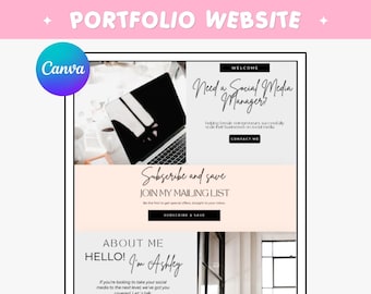 Modello per sito web Canva / Portfolio per social media manager (download digitale)