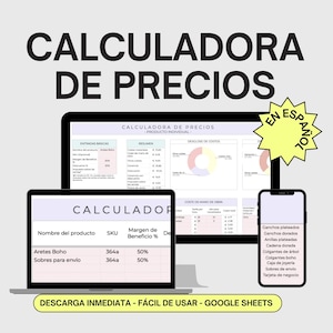 Calculadora de Precios en Google Sheets, Hoja de Cálculo para Establecer Tarifas, Herramienta de Cálculo para Negocios, Estimación de Costos