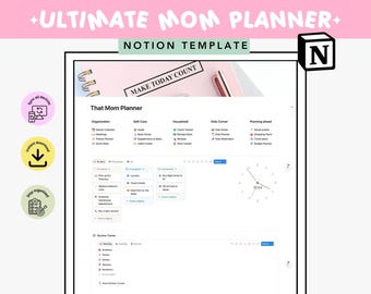 Ultimate Mom Planner, Notion Digital Template (Digital Download)