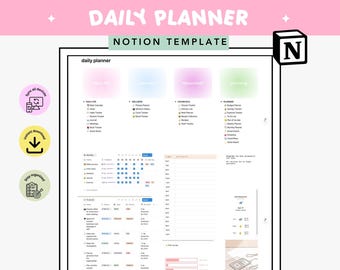 Notion Life Planner Template, Daily Calendar, Habit Tracker (Digital Product)