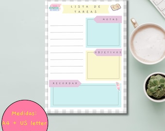 Kawaii To-Do List Planner | Printable A4, US Letter (PDF Download)