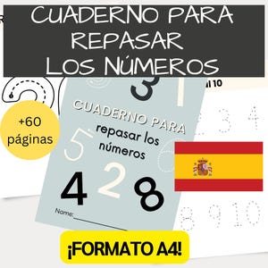 cuaderno de actividades numéricas, material imprimible para niños preescolares, cuaderno de matemáticas para niños, habilidades de escritura
