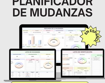 Moving Planner Spreadsheet, Box Tracker, Checklist (Spanish Google Sheets)