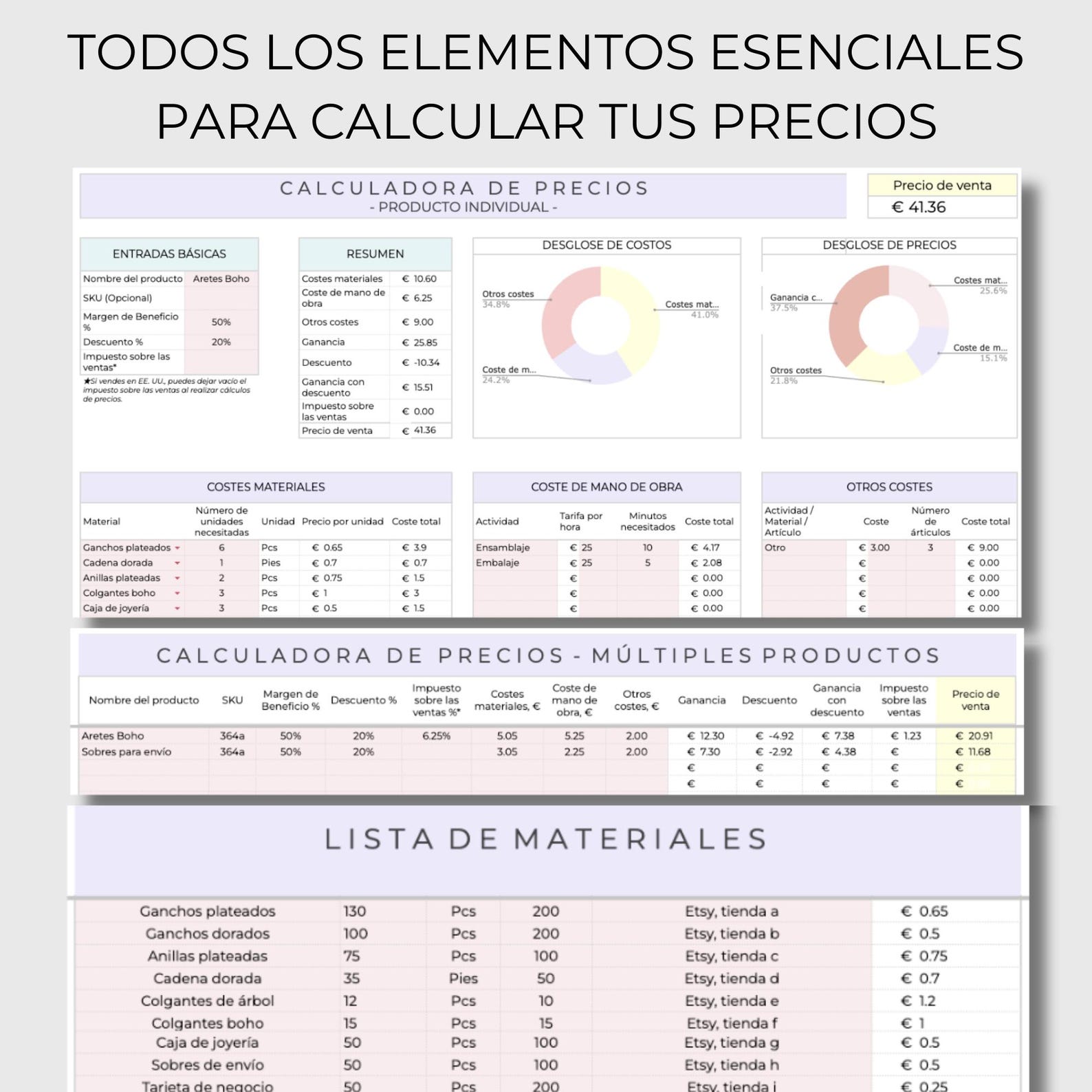 Calculadora De Precios En Google Sheets, Hoja De Cálculo Para ...