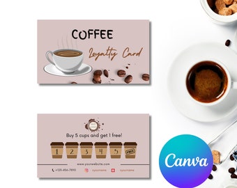 Editable Business Loyalty Card Template, Canva Design (Digital Download