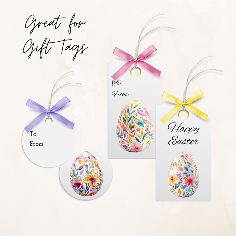 Watercolor Floral Easter Eggs Clipart Bundle | 12 PNG Images ...