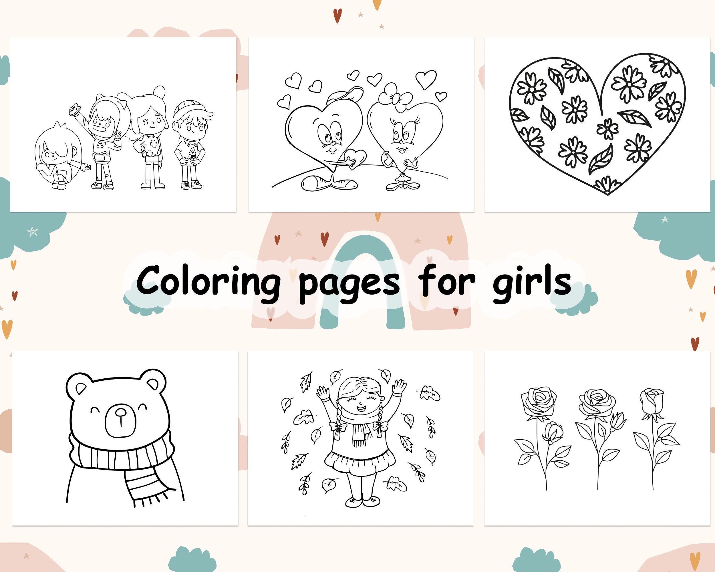Printable Colouring Sheets Printable, 1500 Easy Coloring Pages for Kids ...