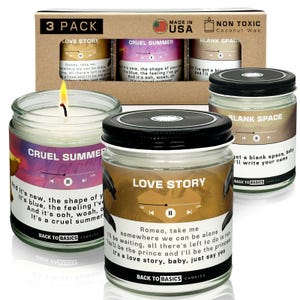 Taylor Premium Candle Set - 3 Vegan Soy Coconut Wax Scented Candles for Home Decor, Birthday Gifts for Women, Best Friends | Made in USA