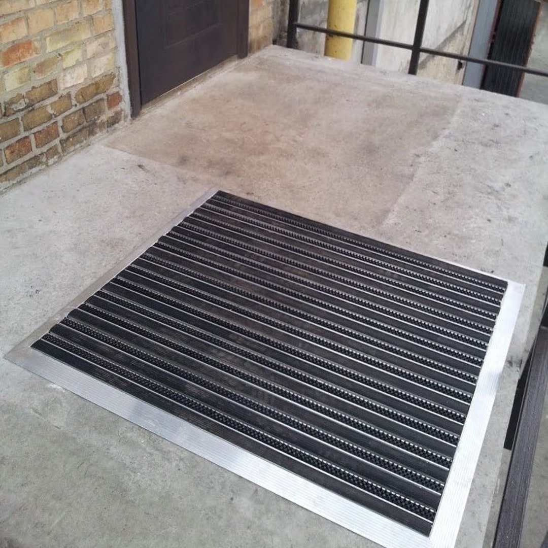 Entrance Mat System. Mat Well, Frame, Screws. Handmade Aluminum Rubber