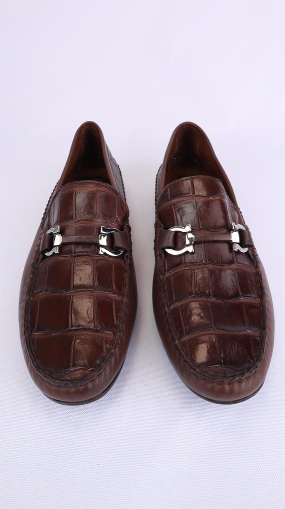 Stylish Men's Moccasins Made of Genuine Alligator Leather