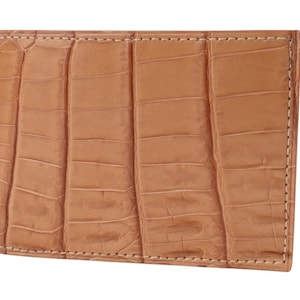 Portefeuille exclusif en cuir d'alligator marron et nappa