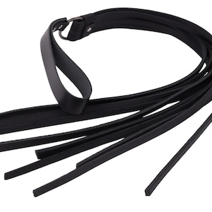 Nappa Leather Flogger with Black and White Accents