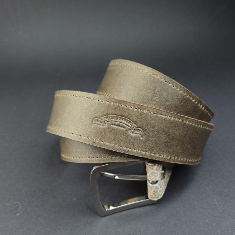 Womens Skinny Python Belt 2cm | Genuine Snakeskin | Sleek Modern Gold Buckle | Abstract Sculptural Design | Elegant Dress Belt Custom Size 画像 4