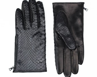 Premium Python Handschuhe in Schwarz oder Blau, aus Originalleder