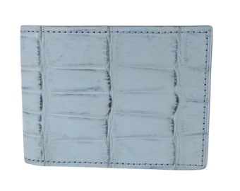 Exclusive Alligator and Nappa Leather Wallet in Blue Color