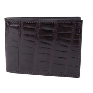 Cartera exclusiva de piel de aligátor y napa negra