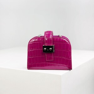 Raspberry Alligator Leather Handbag