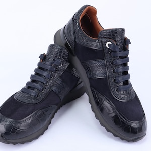 Alligator Leather Sneakers with EVA Sole