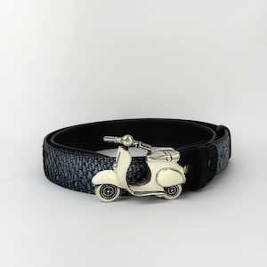 Elegant Handcrafted Python Leather Belt with Italian Buckle