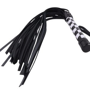 Nappa Leather Flogger with Black and White Accents