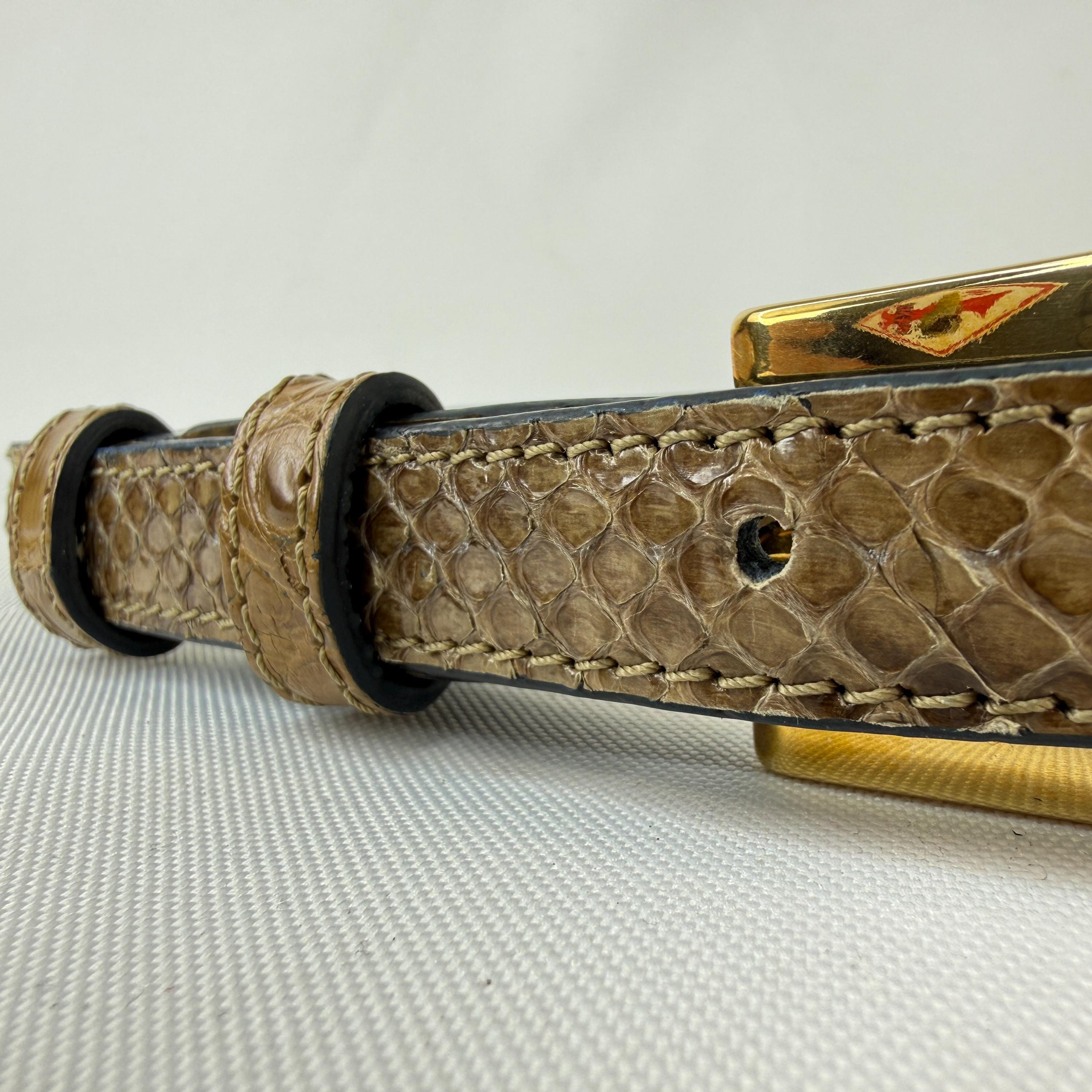 Womens Skinny Python Belt 2cm | Genuine Snakeskin | Elegant 