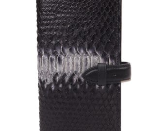 Luxuriöse Geldbörse aus Pythonleder in elegantem Schwarz