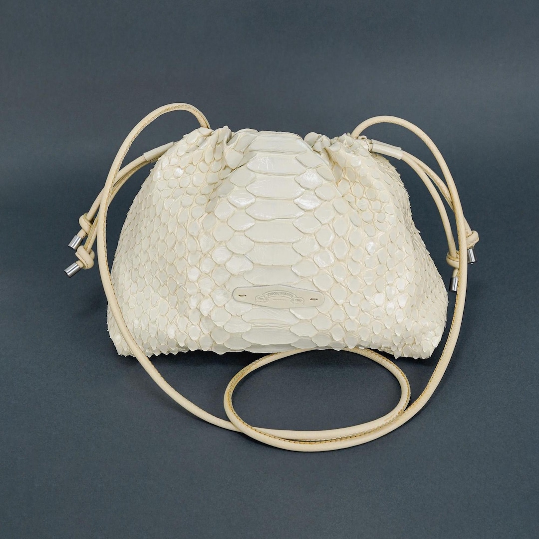 Ball Python Purse Real Python Skin Pouch Clutch Bag, Ivory Snakeskin Shoulder Bag ...
