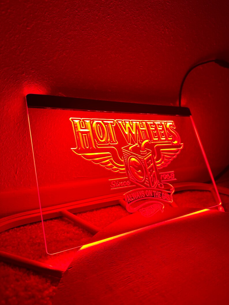 Hot Wheels LED Neon Sign Light 8x12 Etsy