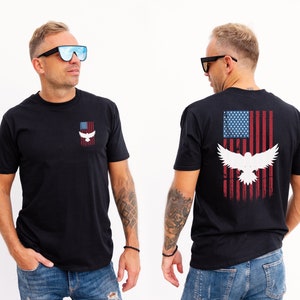 USA Flag Shirt, Flag Vintage, Crewneck Cotton Shirts, American Flag Shirt, Patriotic Shirt, Graphic Tees for Men, American Flag, Patriotism