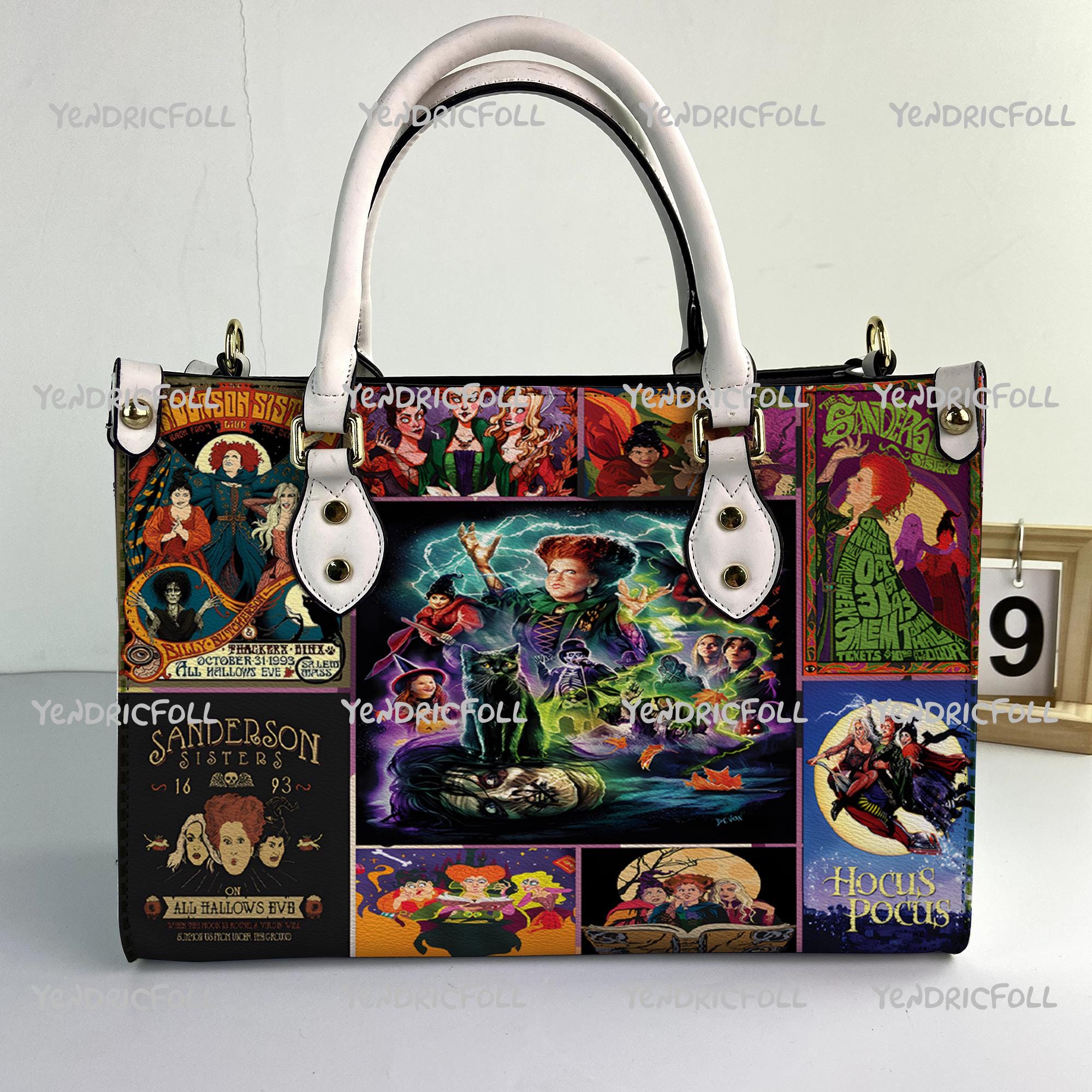 Discover Halloween Hocus Pocus Leather Bag for Women, Funny Character Handbag
