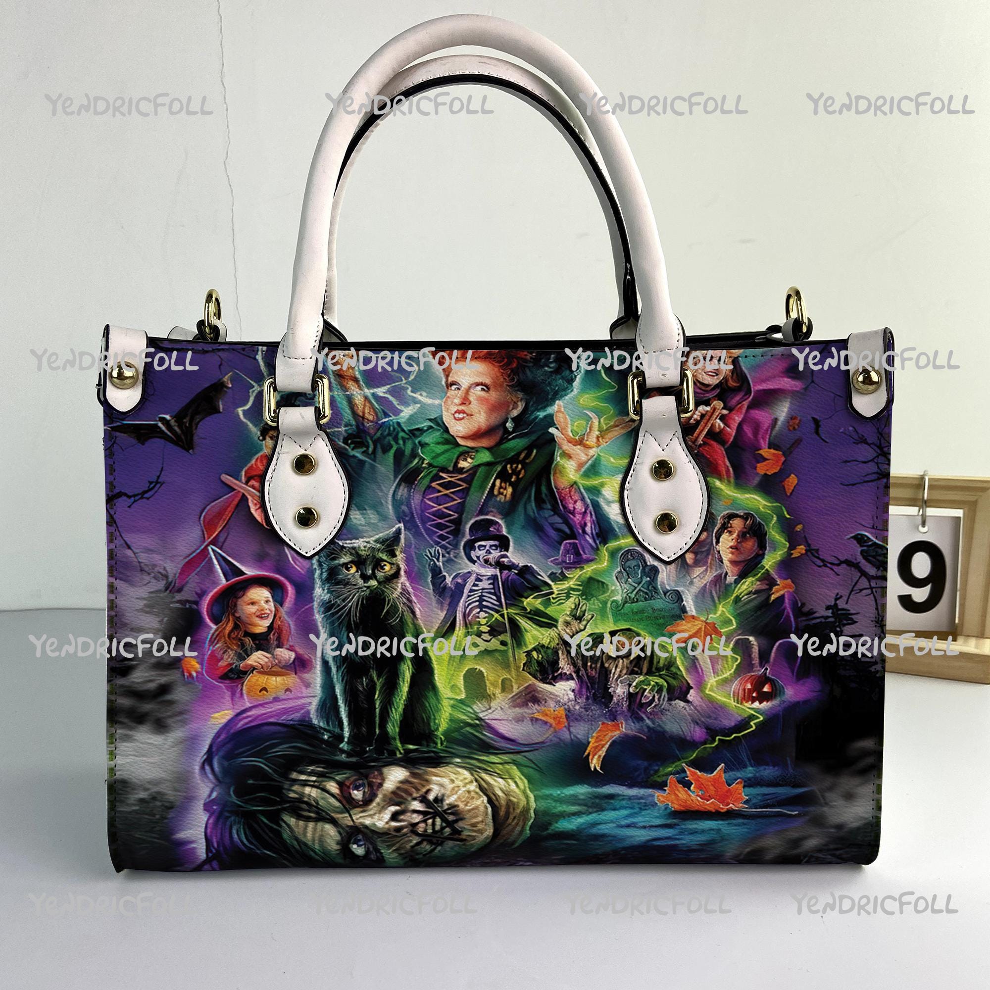 Discover Hocus Pocus Leather Bag for Women, Funny Character Handbag, Halloween Accessories