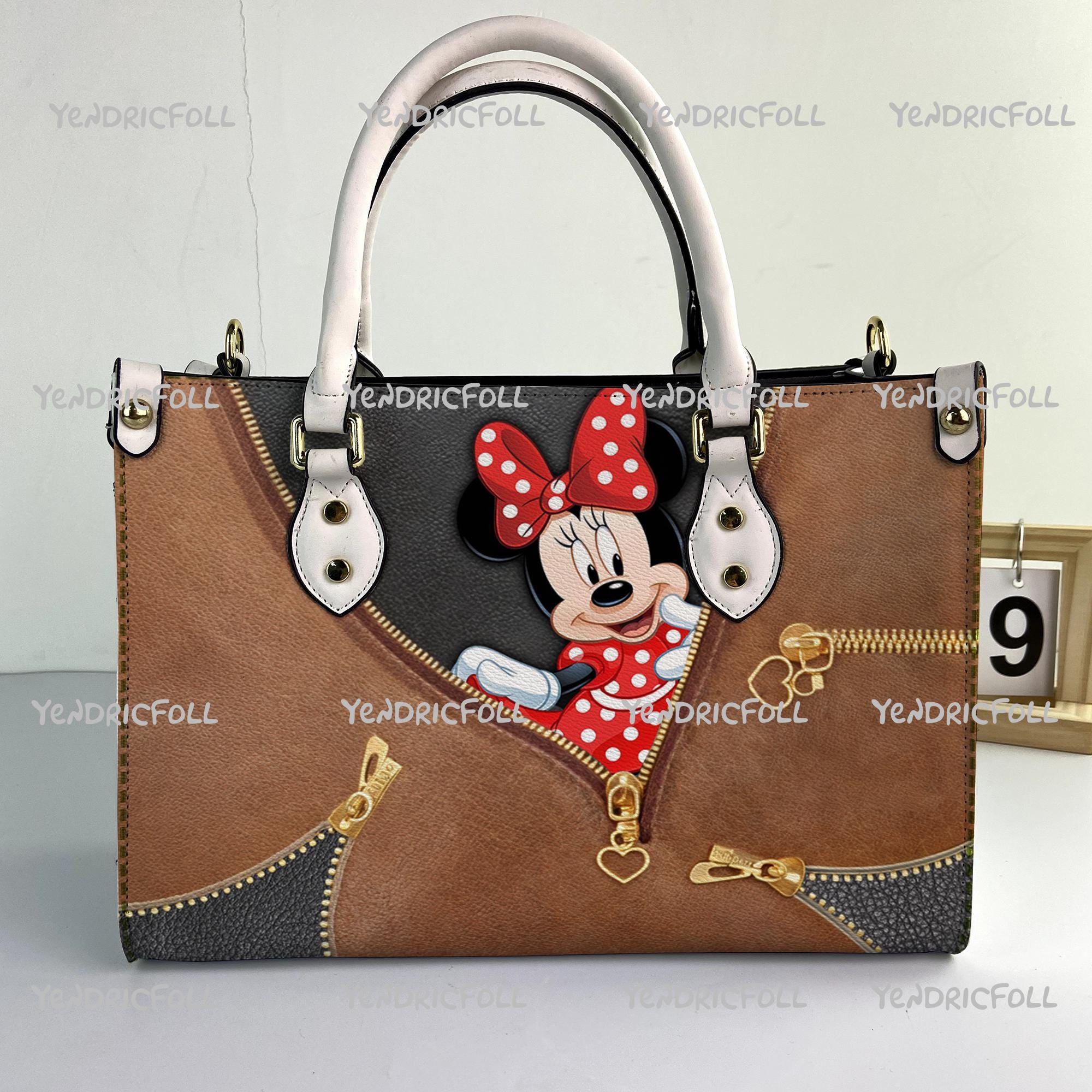 Discover Custom Minnie Mouse Women Leather Bag, Minnie Leather Handbag, Minnie Women Handbag, Cartoon Gifts
