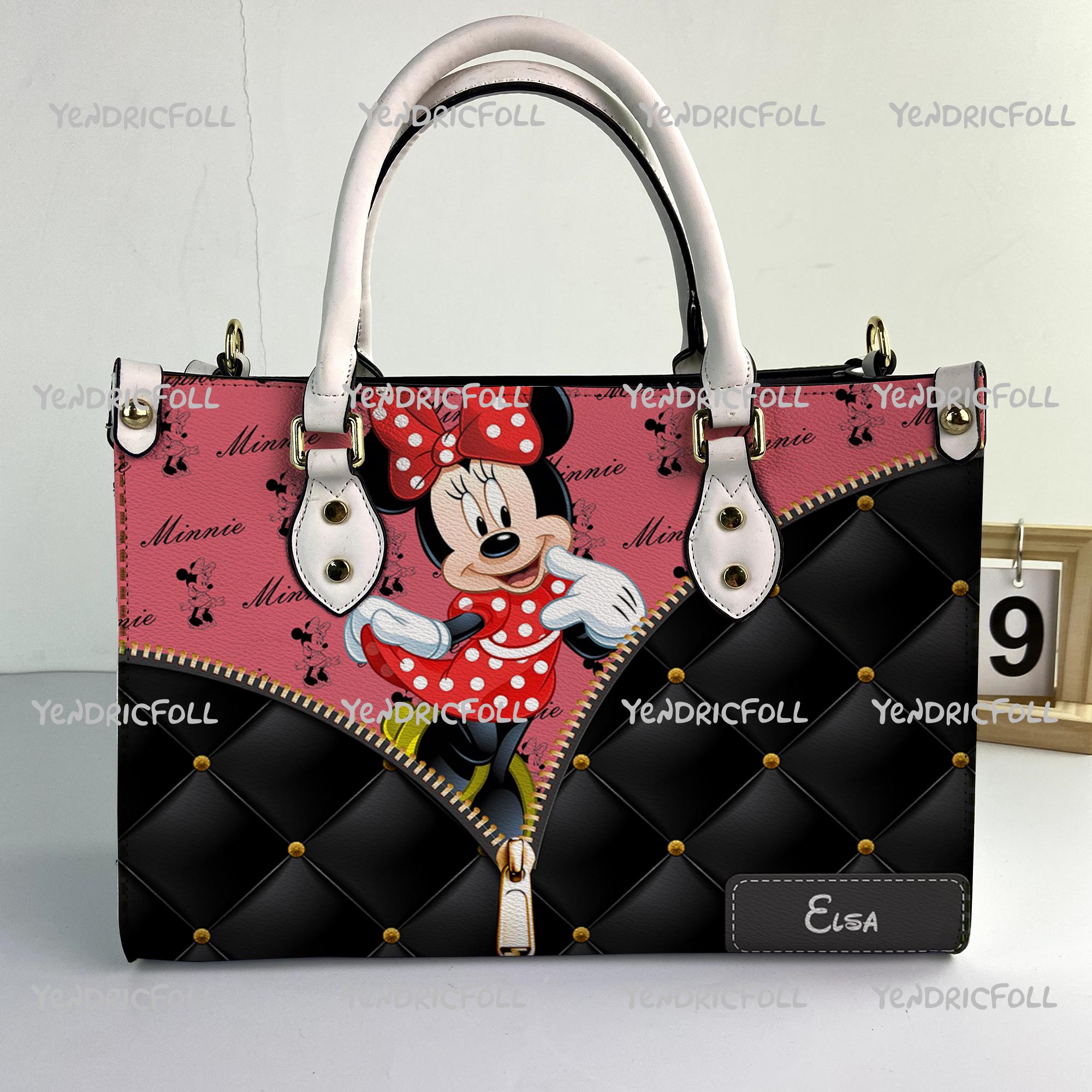 Discover Custom Minnie Mouse Women Leather Bag, Minnie Bags for Women, Minnie Leather Handbag, Minnie Women Handbag