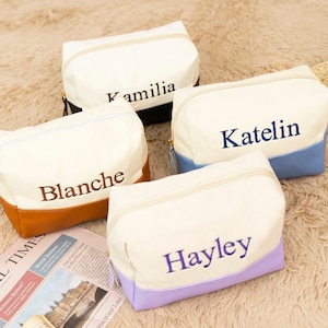 Personalized Makeup Bag, Cosmetic Bag, Bridesmaid Gifts, Bridal Party Gifts, Bridal Shower Gift, Travel Toiletry Bag, Cosmetic Pouches