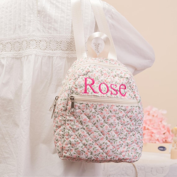 bucky mini backpack Small Rose Pink Available in a one Greek Letter - Vegan Color:Blue Spruce