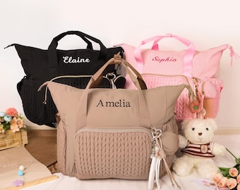 Multifunctional Large-Capacity Diaper Bag with Adjustable Strap Changing Pad for Moms on the Go