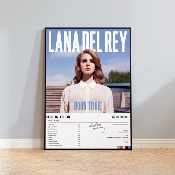 Lana Del Rey Album Poster with Spotify Code, Lana Del Rey Merch