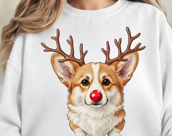 Festive Corgi Sweatshirt, Corgi Mom Sweatshirt, Corgi Holiday Sweater, Gift For Dog Lover, Corgi Lover Gift, Xmas Corgi Shirt, Corgi Tee