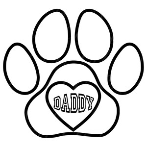 Daddy Paw Heart SVG, PNG, PDF, Daddy Paw Heart shirt png, kat vader SVG, hond vader png, poot SVG, Vaderdagcadeau, gesneden bestand Cricut, silhouet.
